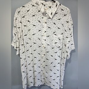 RJC By Rebel James & Charli New York City Mens XXL Dinosaur Printed Button Down